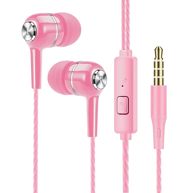 HIFI 35mm Wired Earphone In Ear Headset Heavy Bass Earbuds Sports Monitor Stereo Gaming Headphone With Built In Microphone