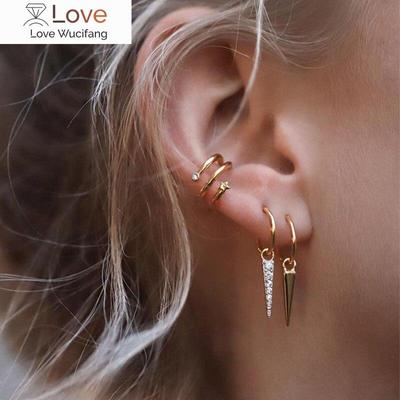 Avrupalı Kadın Erkekler İçin 925 Ayar Gümüş Halka Küpeler Küçük Yuvarlak Zirkon Küpeler Takı Hediyeleri