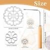 3pcs Bunuelos Mold with Handle Aluminum Achappam Mold Rosette Maker Kit Cookie Cake Tool Cast Waffle Rosette Iron Set Cooking Stamp Maker Kit