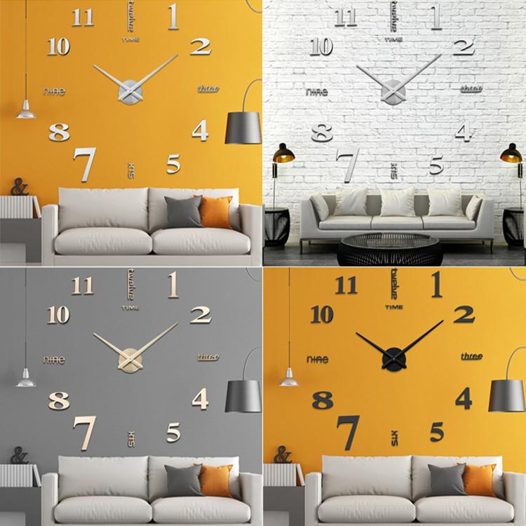 Acrylic 3D Digital Wall Clock, DIY Wall Sticker for Home & Living Room Decor
