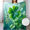 A Soft And Warm Fleece Blanket with a Four-Leaf Clover Pattern, Perfect for Use On The Sofa, for Home Relaxation, As an Air Conditioning Blanket, for