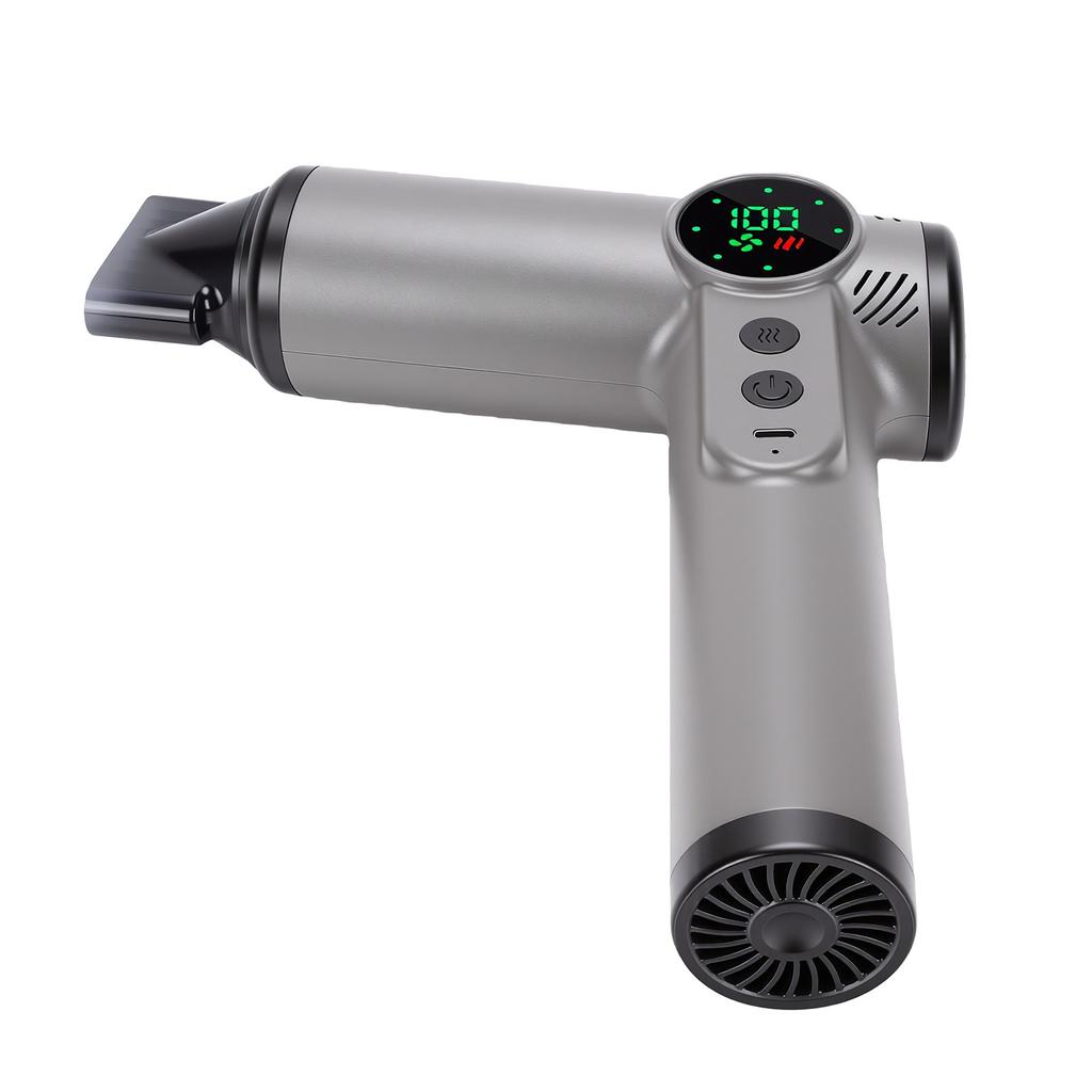 Gray Hair Dryer Strong Wind Force USB Cordless Blow Dryer For Travel Dormitory Home