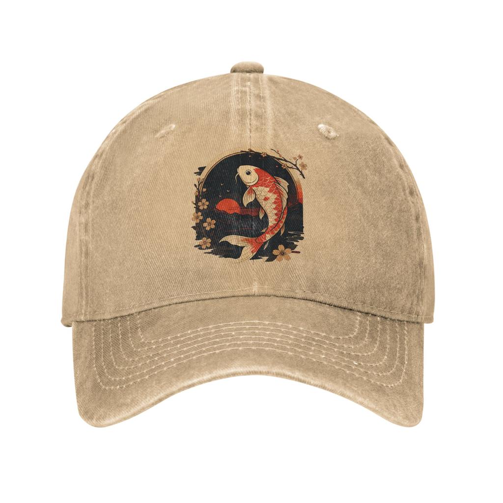 Kawaii Koi Anime Japanse Baseballpet Retro Verweerd Gewassen Snapback Hoed Unisex Buiten Trainen Verstelbare Pasvorm Petten Pet