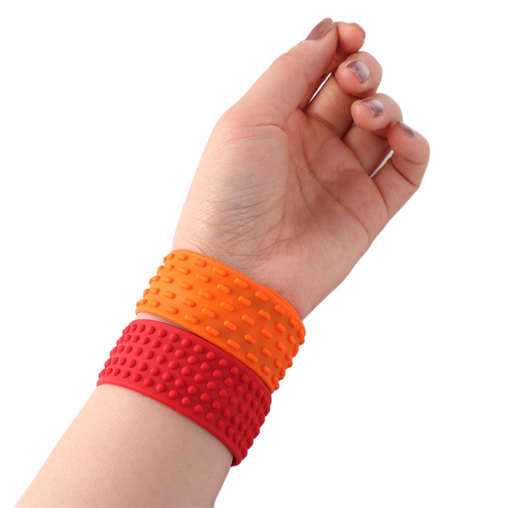 6pcs Surface Sensory Textured Wristbands Hands Clap Circle Childs Slap Band Toy  Kids Birthday Gifts