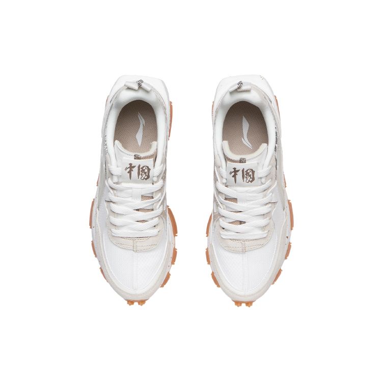 Li Ning Classic Rebound Cushioning Low Top Running Shoes Women sneakers White Gray AGCR286-1