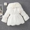 Children's Girls Autumn Winter Woolen Sweater Children's Collar Fur Ball Thick Jacket