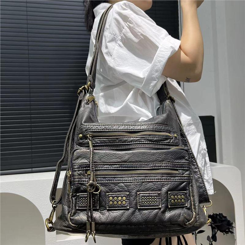 Ladies Y2K Spice Girl Locomotive Bag Multifunctional Washed Shoulder Crossbody Handbag