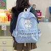 Schoolbag Small Fresh Lace Edge Backpack Female Elementary School Student Cartoon Plaid Versatile School Bag Junior High School Student Cute Girl Back