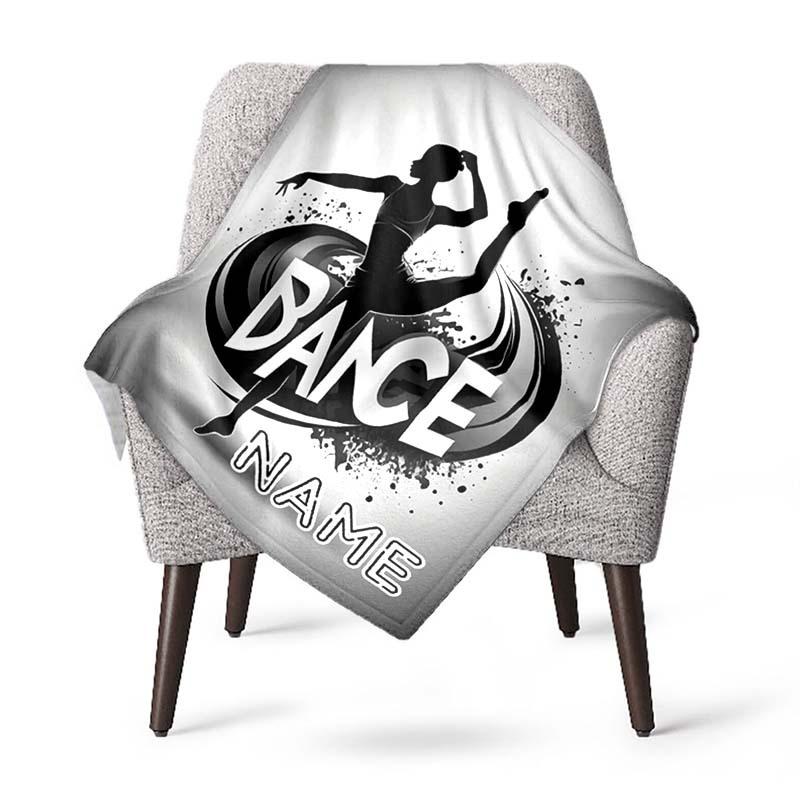 Black Dance Style Customize Your Name Blanket Used For Chair Office Sofa Bed Camping Soft And Warm Giving Friends And Relatives Birthday Graduation