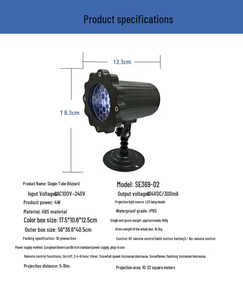 LED Snowflake Projector Light for Outdoor Christmas Decorations