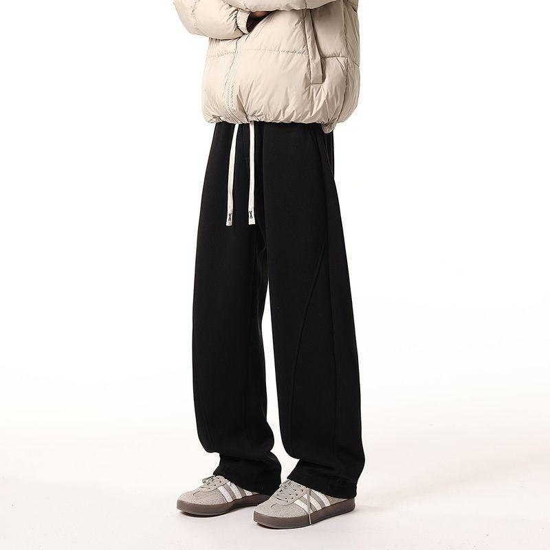 51 Hip-hop Winter Fleece-lined Thickened Casual Trousers Boys Retro American Machete Pants Loose Sports Wide Leg Sweatpants
