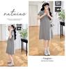 Trendy Korean-Style Summer Maternity Dress - Loose, Casual, Slimming Fit with High-End Lapel Design