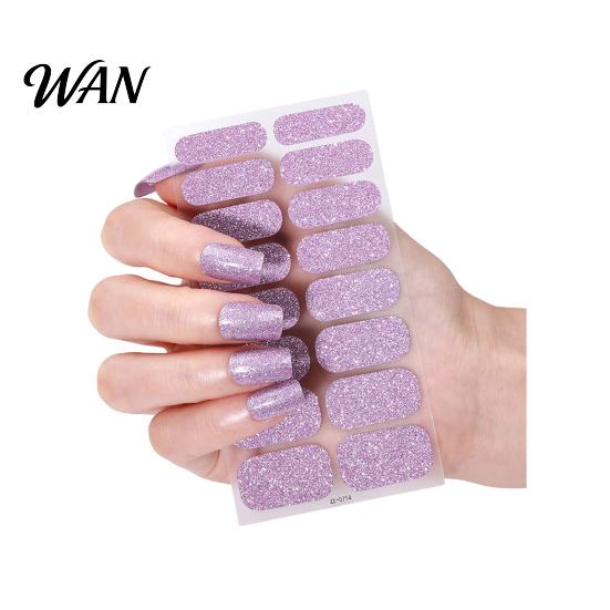 Nail Polish Strip Glitter Strips with File Easy Apply Remove Self Adhesive Women DIY Full Sticker Home Manicure Art Decoration Wrap Peel Stick Nails