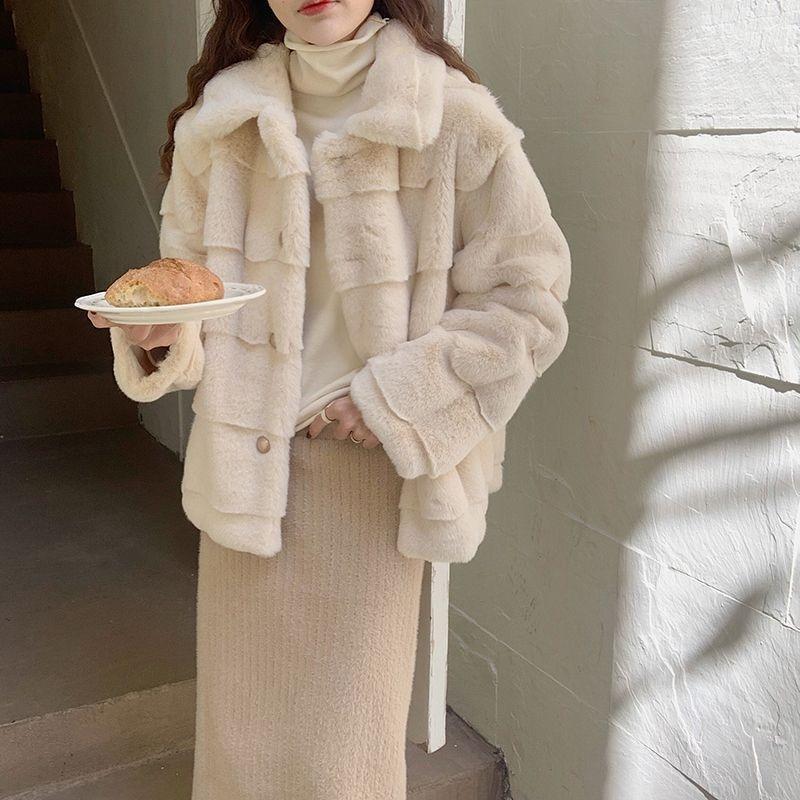 Rich family daughter wind fur fur coat new autumn and winter women's Danish mink light thickened top