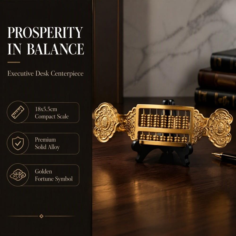 Zinc Zinc Alloy Ruyi Abacus Ornament 18cm Feng Shui Prosperity Abacus Decor Chinese Business Gift Office