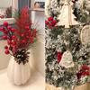 Snow Frosted Artificial Holly Berries DIY Fake Plant Crafts Red Berry Branche  Wedding Decoration