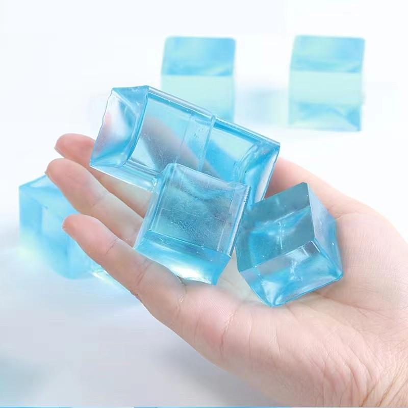 New Fidget Toy Mini Squishy Toys Mochi Ice Block Stress Ball Toy Kawaii Transparent Cube Cat Paw Fish Stress Relief Squeeze Toy