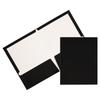 Laminated Glossy Two Pocket Folders 3 Pack Black Durable Document Organizers with Business Card Slot School Office