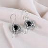 Black Onyx Gemstone 925 Sterling Silver Jewelry Handmade Women Earrings 1.86" EE-78-14