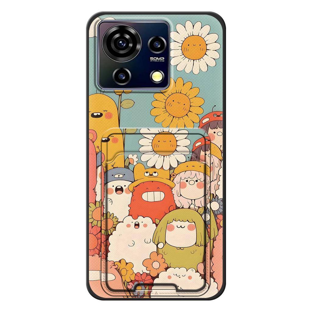 Card Slot TPU Phone Case For ZTE Blade V50 Vita Waterproof Protective Fashion Design Cartoon Cute Anti-knock Soft Case