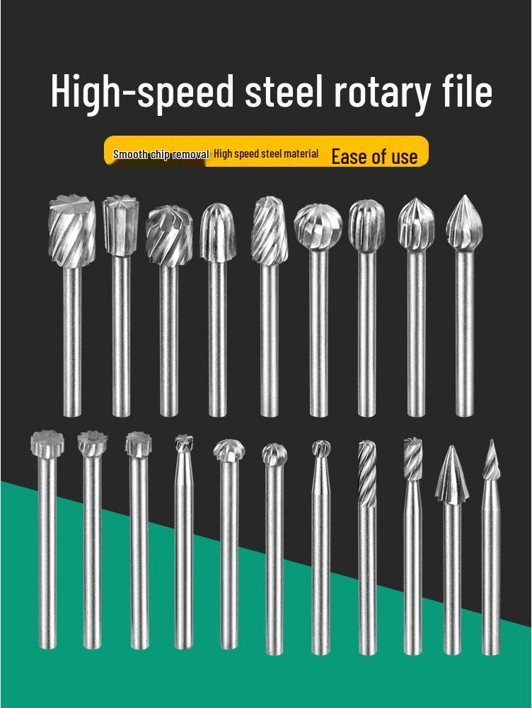 20-Piece Alloy & High-Speed Steel Rotary Grinding and Milling Set for Woodworking
