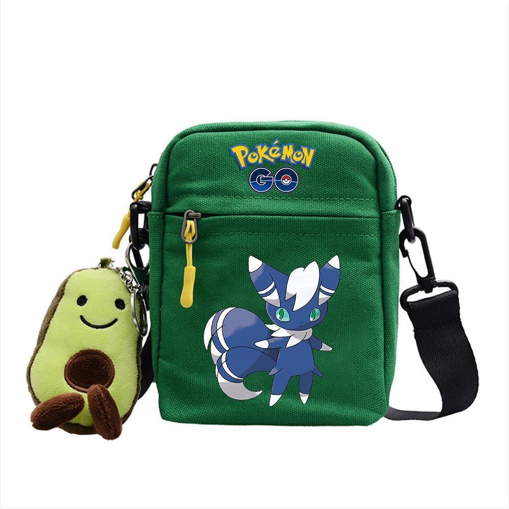 Plecak z anime Pokemon Mała płócienna torba na ramię z kieszenią na zamek do codziennego użytku