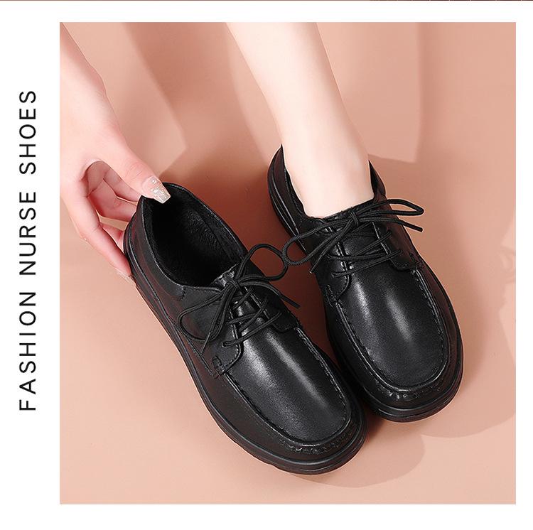 2023 Women's Soft Sole Lightweight Nurse Shoes - Comfortable, Breathable, Flat Casuals In White & Black.