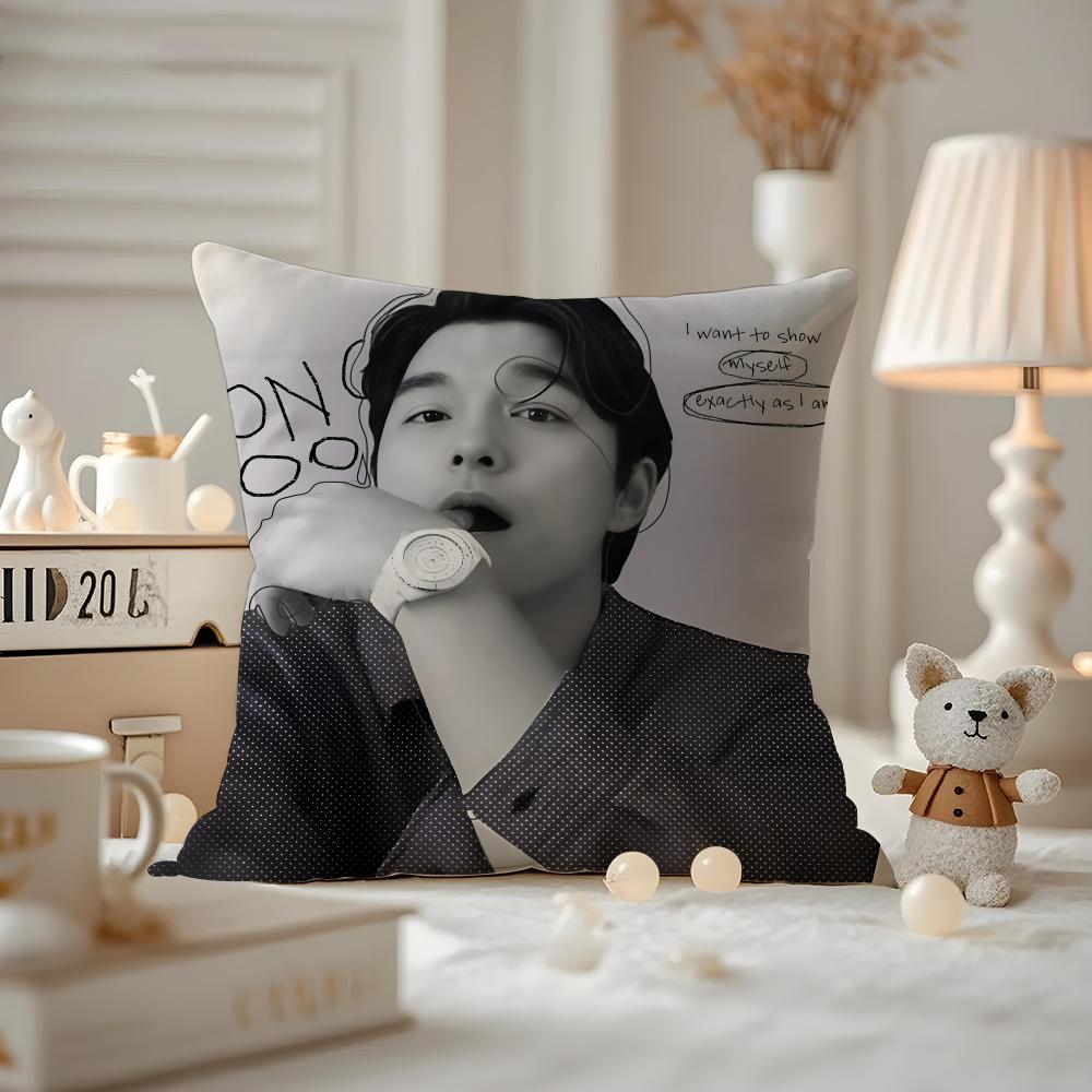 Actor Gong Yoo Cushion Cover Pattern Printed Pillowcase For Living Room Sofa Cushion Cover & Bedroom Decor