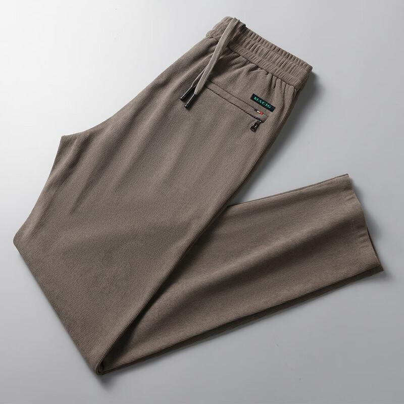 Xuezongfei Men's Fleece-Lined Straight-Leg Casual Pants