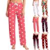 Pantalones de pijama para mujer, ropa de dormir, pantalones casuales con cordón y cintura elástica, pantalones holgados y rectos cómodos para yoga