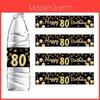 Birthday Party Bottle Stickers Kit With Black Gold Theme For Age Celebrations In Europe Style