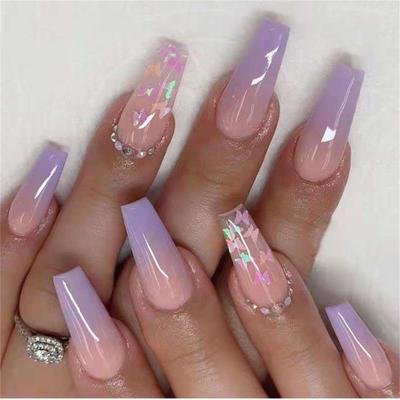 24 Pieces Short False Nails Press-on Nails  Glitter Manicure Nail Patches 10ml