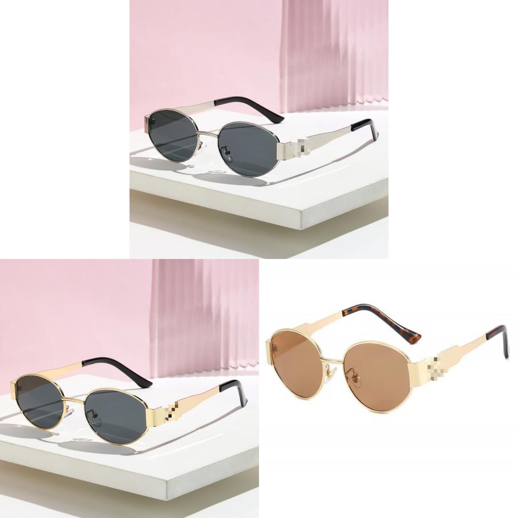 Retro Metal Round Sunglasses With Gold Frame Uv380 For Outdoor Travel And Fashion Accessory