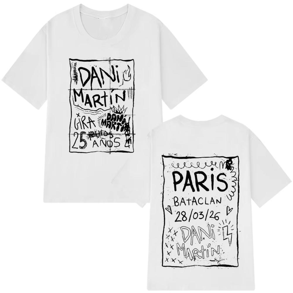 Singer Dani Martín 2026 Tour Graphic T-Shirts Men's Women Hip-hop Fashion T Shirts Summer Cotton Loose Casual Oversized T-shirts