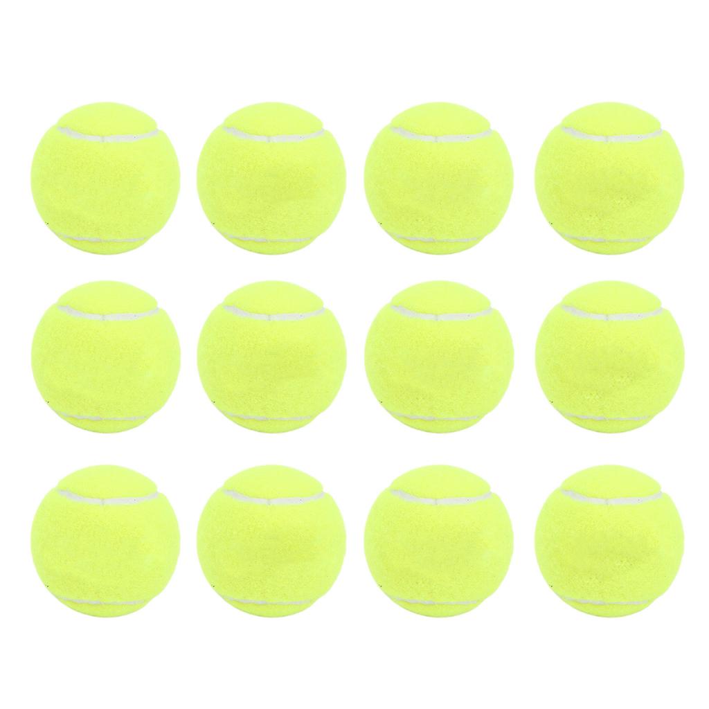 12Pcs Tennis Balls High Resilience Cashmere Rubber Durable Tennis Training Equipment for School Club