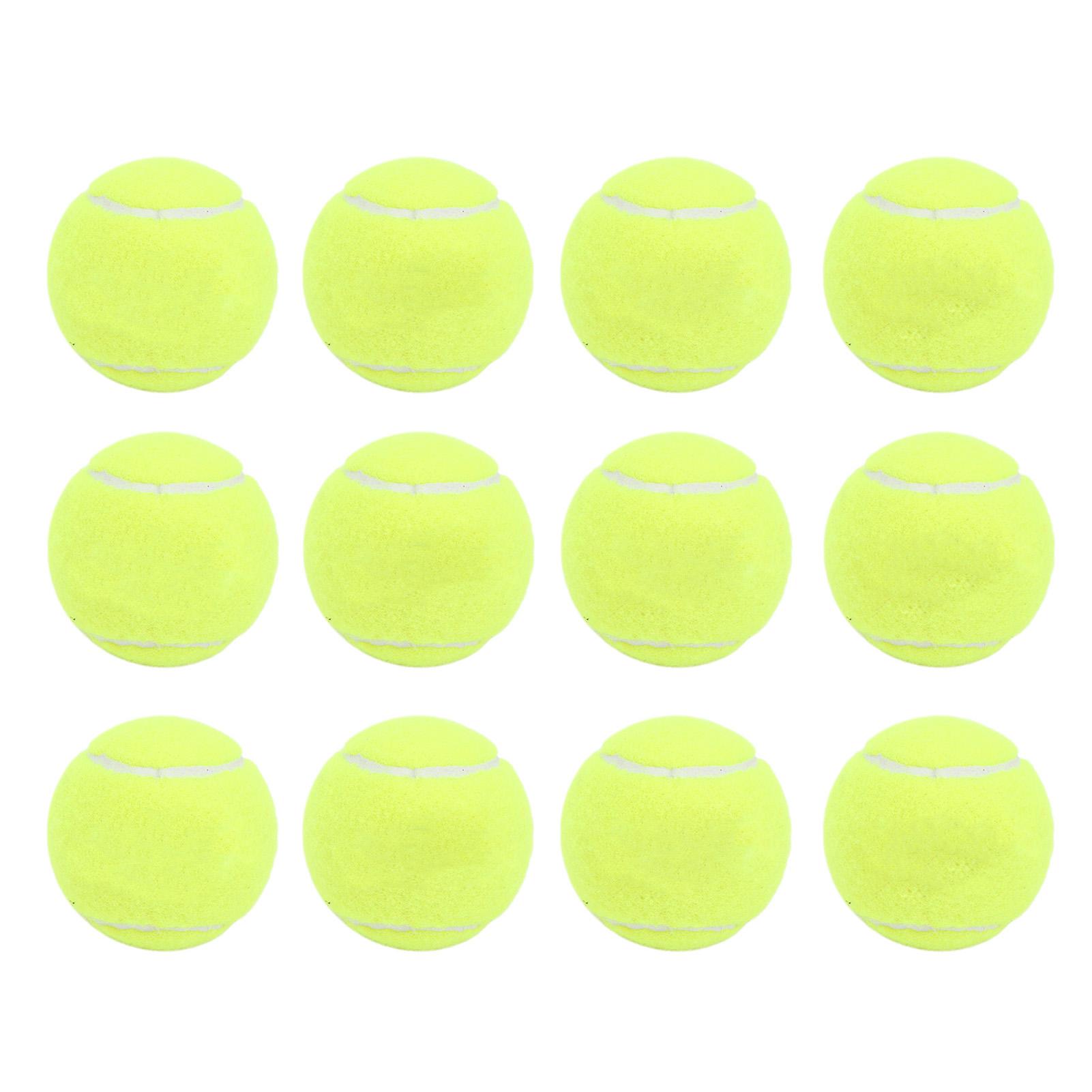

12Pcs Tennis Balls High Resilience Cashmere Rubber Durable Tennis Training Equipment for School Club