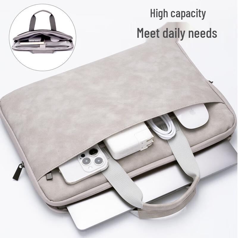 REWELL Full-Opening PU Nubuck Laptop Tote Bag