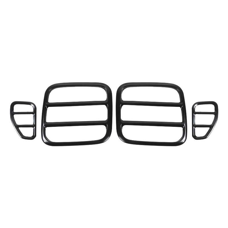 Car Metal Rear Tail Lights Taillights Decoration Cover Trim Tail Lamps Guard Cover for Jeep Renegade 2016 Up,  Black