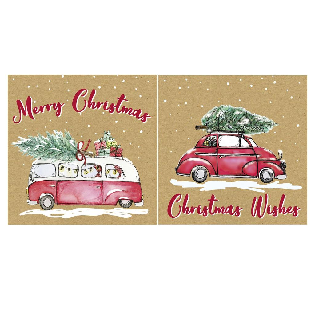 Eurowrap Kraft Christmas Card (Pack of 24)
