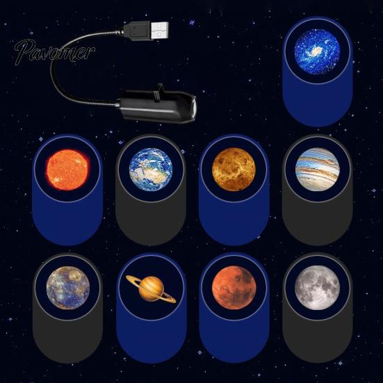 Starry Sky Projector for Bedroom Star Night Light, USB Nebula Lamp with Films, 360 Ceiling Degree Flexible Neck Light Room Car Powered