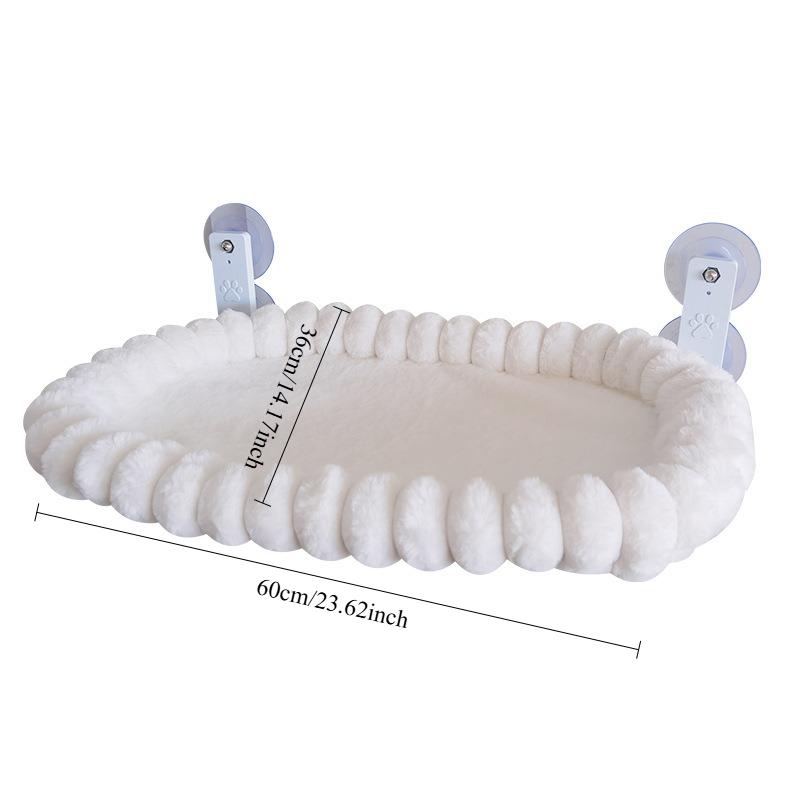 Fur Cat Hammock Foldable Hanging Cats Bed for Balcony Warm Strong Suction Cup Sum Rooms Cat Bed Window