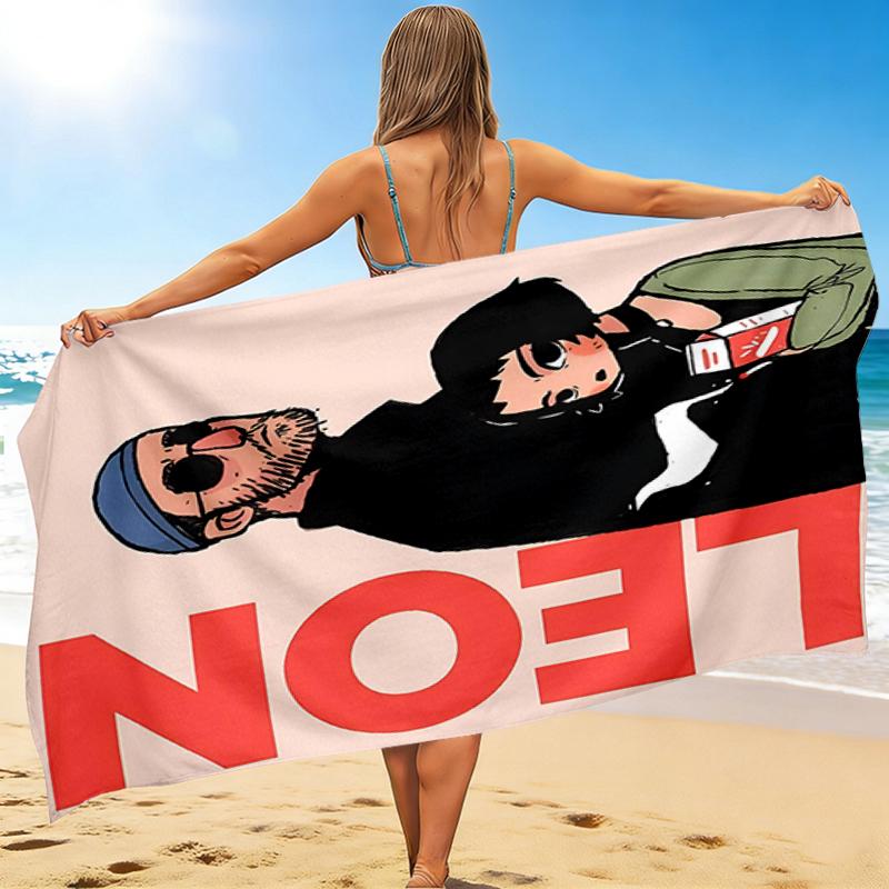 1Pc Leon Graphic Novel Beach Towel, Quick Dry, Multi-Use for Beach Pool Gym Yoga Home Travel, Christmas, Halloween, Xmas Gift M929290
