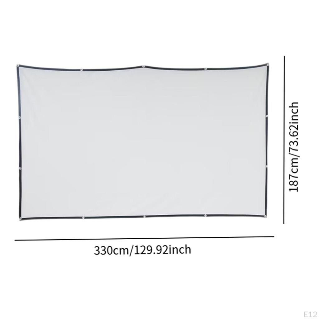 16:9 Foldable Projection Screen Double Sided Accessories Compact with Hooks Portable for Home