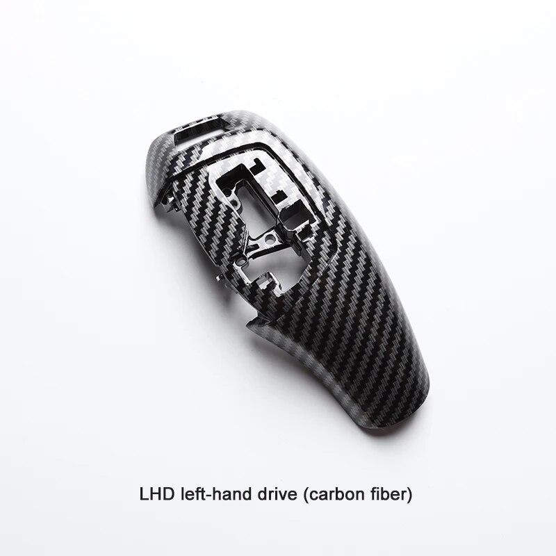 Auto LHD RHD Gear Shift Cover For BMW F10 F30 Head Knob Shifter Lever Interior Accessories Genuine Carbon Fiber 6 Colors