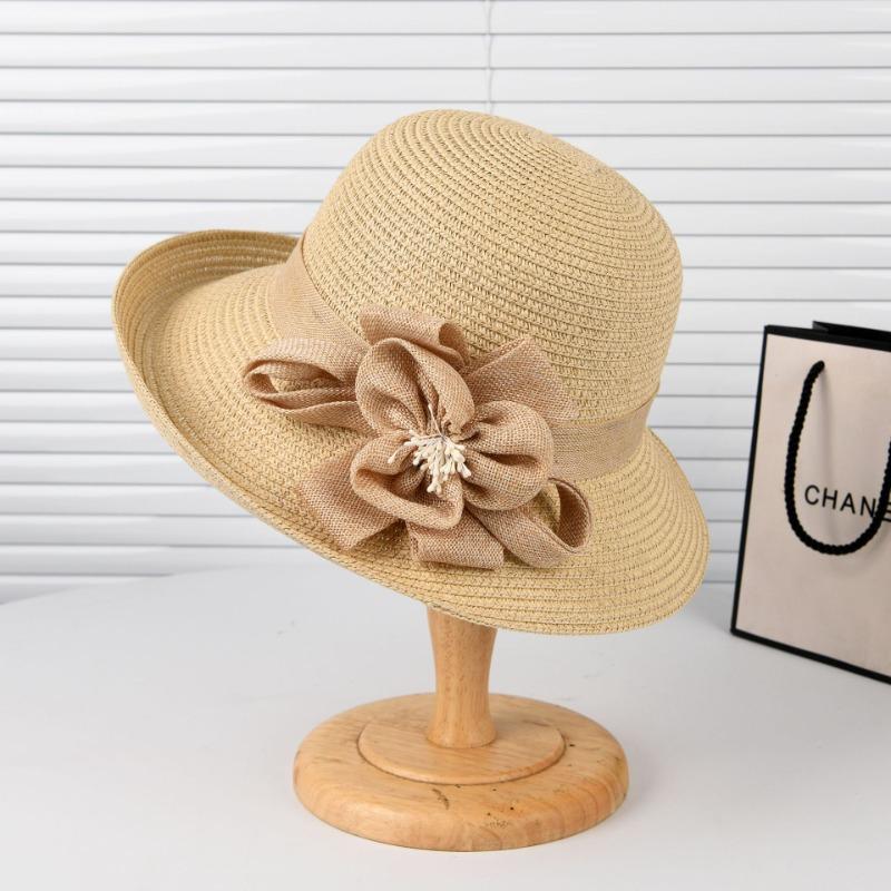 Hat Female Summer Sunscreen Straw Hat Three-dimensional Flower Pot Hat Showing Face Small Seaside Vacation Visor Bucket Hat