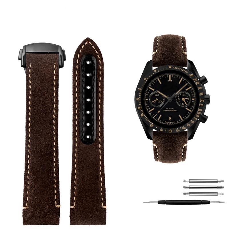 21mm Kalfsleer Horlogeband voor Omega Super Moon Dark Side Apollo 8 Serie Heren 311.92 Horlogeband Riem 311.92.44 Armband