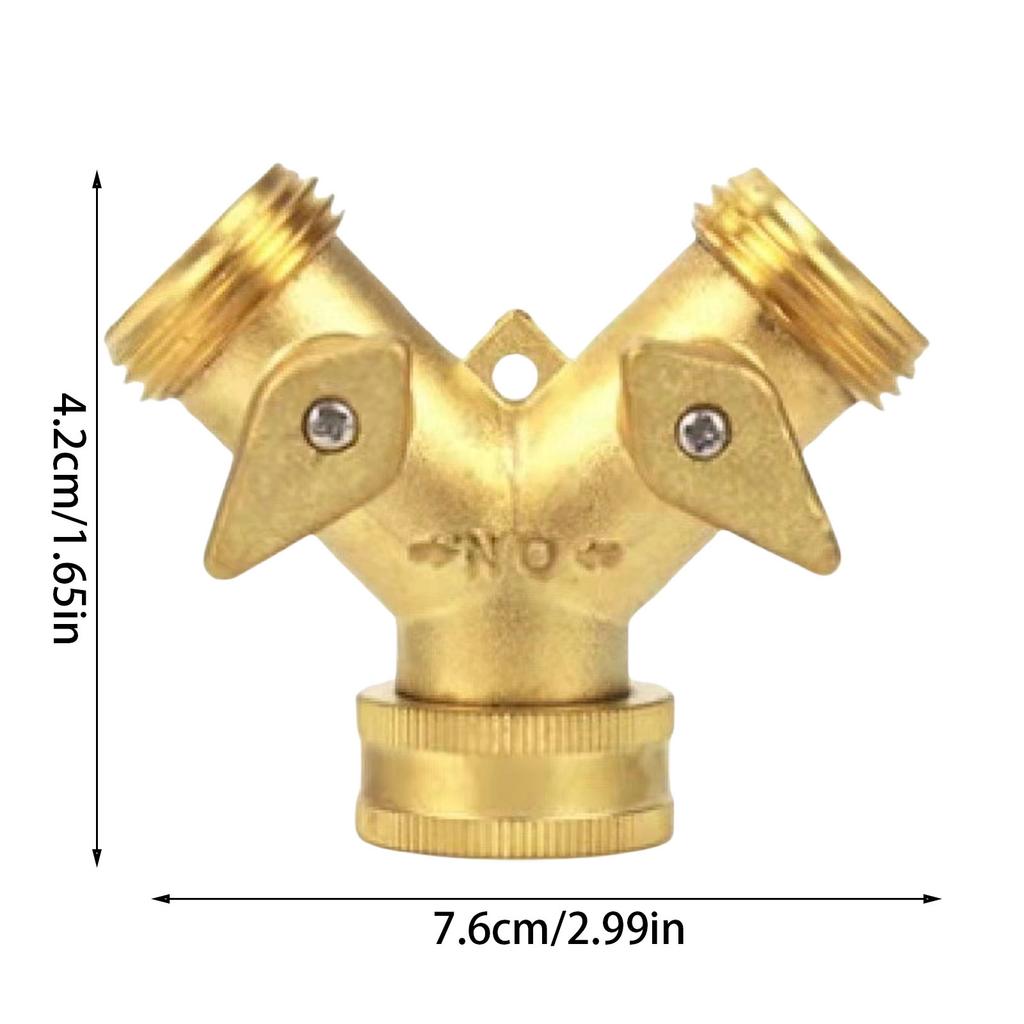 2 Valves Garden Hose Adapter 2 Way Y Hose Splitter Leakproof Connector for Splitting Water Spigot Outlets Efficiently