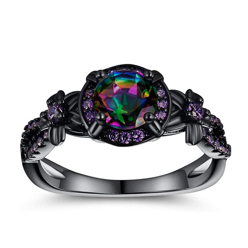 Sweet and Cool Colorful Ring Woman, Bow Flower Elegant Accessories, Niche Gentleness