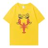 Heißer Verkauf Hummer und Weinglas Grafikdruck Kurzarm T-Shirt Sommer Oberteil Unisex Oversized Unisex T-Shirt