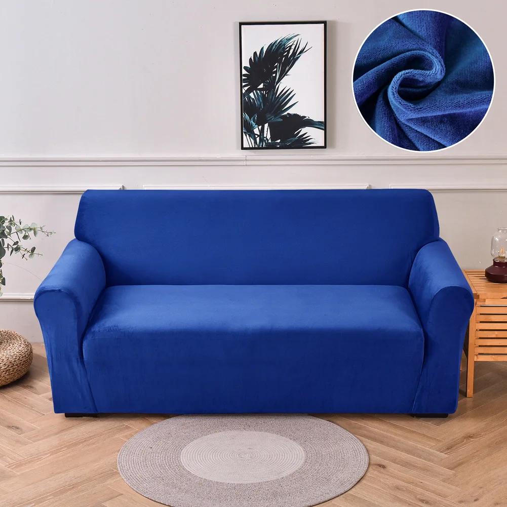 Nowe Pokrowce na Sofę z Aksamitnej Tkaniny do Salonu Elastyczny Miękki Pokrowiec na Sofę Wysokiej Jakości 1/2/3/4 Miejsca Nowoczesne Pokrowce na Fotel do Domu